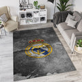 Real Madrid Grunge Crest Rug Distressed Concrete Texture Soccer