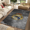 Real Madrid Grunge Crest Rug Distressed Concrete Texture Soccer