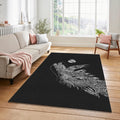 Real Madrid Dragon Fantasy Art Rug Two-Headed Beast Black White
