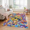 Real Madrid Pop Art Mosaic Rug Maximalist Geometric Colorful