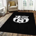 FC Barcelona Minimalist Black White Crest Rug