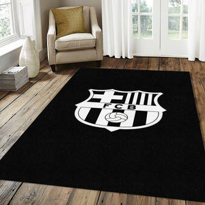 FC Barcelona Minimalist Black White Crest Rug