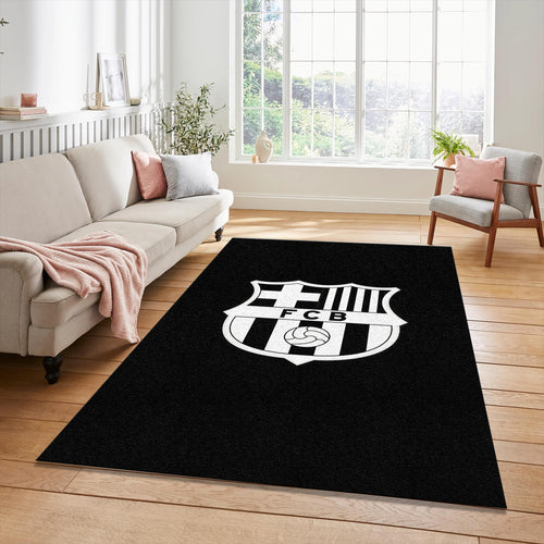 FC Barcelona Minimalist Black White Crest Rug