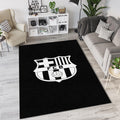 FC Barcelona Minimalist Black White Crest Rug