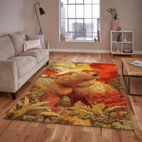 Vibrant Grizzly Mat, Surreal Landscape Design