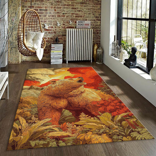 Vibrant Grizzly Mat, Surreal Landscape Design