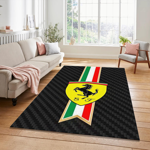 Ferrari Carbon Fiber Rug Italian Flag Tricolore Prancing Horse