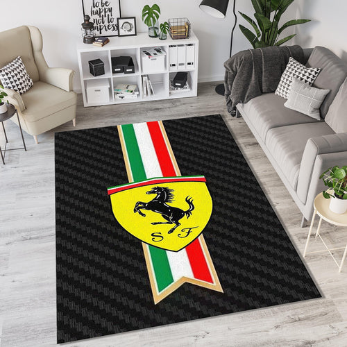 Ferrari Carbon Fiber Rug Italian Flag Tricolore Prancing Horse