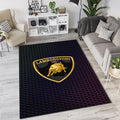 Lamborghini Neon Honeycomb Rug Futuristic Multicolor Gaming Bull