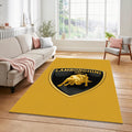 Lamborghini Gold Logo Rug Minimalist Yellow Background Bull