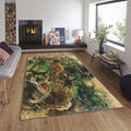Expressionist Art Rug, Vintage Oil Painting Style
