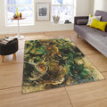 Expressionist Art Rug, Vintage Oil Painting Style