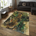 Expressionist Art Rug, Vintage Oil Painting Style