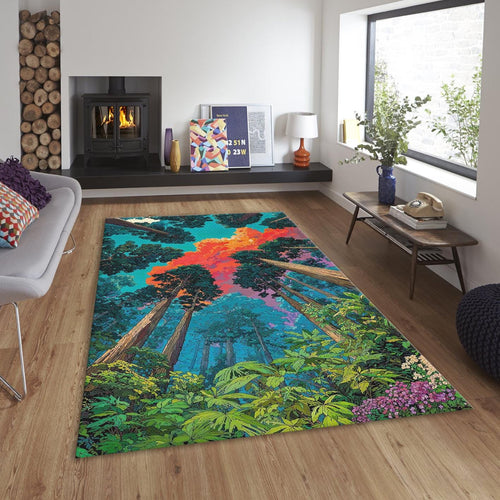 Enchanted Forest Rug, Whimsical Nature Decor