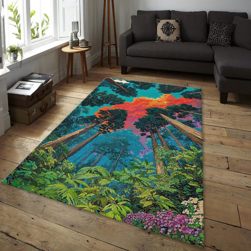 Enchanted Forest Rug, Whimsical Nature Decor