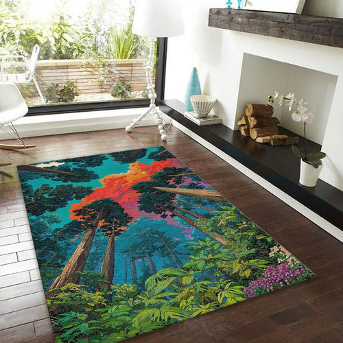 Enchanted Forest Rug, Whimsical Nature Decor