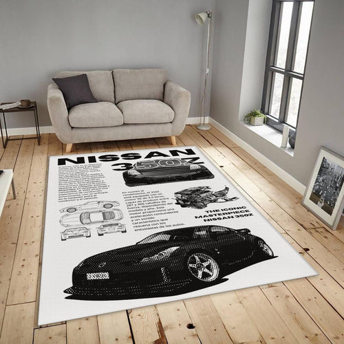 350Z Technical Poster Rug, Nissan Specs Art