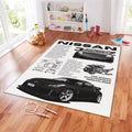 350Z Technical Poster Rug, Nissan Specs Art
