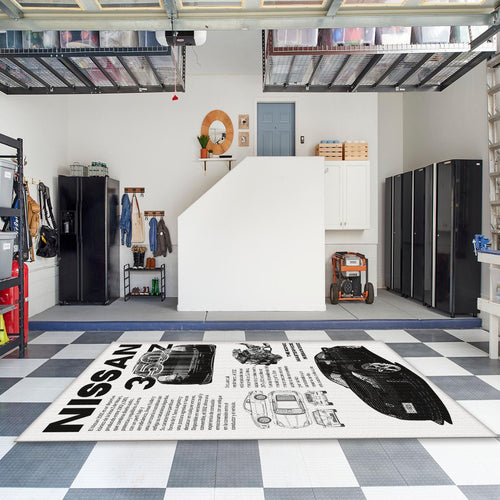 350Z Technical Poster Rug, Nissan Specs Art