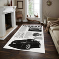 350Z Technical Poster Rug, Nissan Specs Art