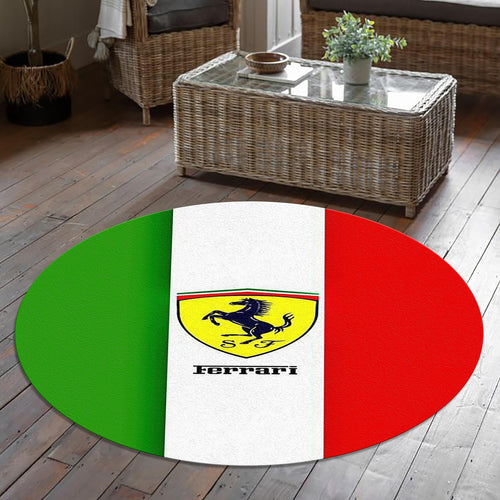 Ferrari F1 Rug, Ferrari Logo Round Rug