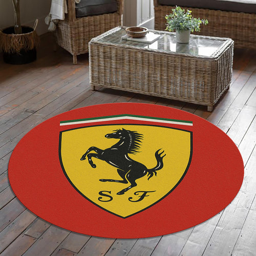 Ferrari F1 Rug, Ferrari Logo Round Rug