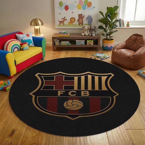Barcelona Round Rug, Barça Fan Circle Carpet