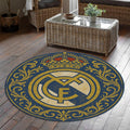 Real Madrid Round Rug, Football Fan Circle Carpet