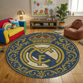 Real Madrid Round Rug, Football Fan Circle Carpet