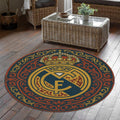 Real Madrid Round Rug, Football Fan Circle Carpet