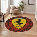 Ferrari F1 Rug, Ferrari Logo Round Rug