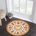 Coffee Theme Round Rug Latte Art Kitchen Carpet with Moka Pot &