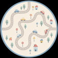 Car Play Kids Round Rug Road Map Nursery Carpet with Cars &