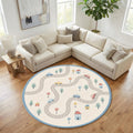 Car Play Kids Round Rug Road Map Nursery Carpet with Cars &