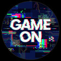 Game On Gaming Round Rug, Glitch Neon Gamer Carpet for Boys Room