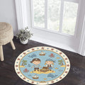 Pirate Adventure Kids Round Rug Treasure Island Nursery Carpet