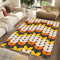 Cozy Knitted Sweater Pattern Rug Fall Harvest Orange Yellow