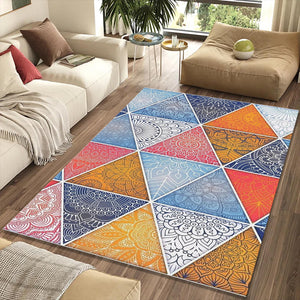 Colorful Mandala Triangle Mosaic Rug