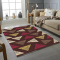 Geometric Wood Slice Triangle Rug Modern Rustic Tree Ring Pattern
