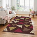 Geometric Wood Slice Triangle Rug Modern Rustic Tree Ring Pattern