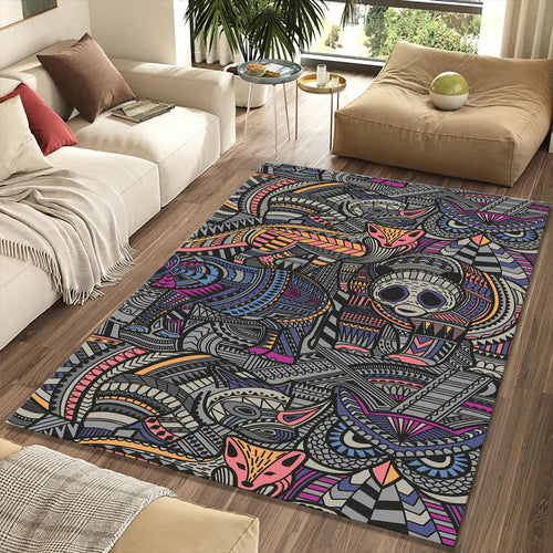 Maximalist Psychedelic Tribal Animal Rug