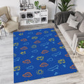 Cute Car Train Skateboard Doodle Rug