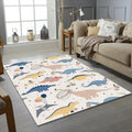 Cute Dinosaur Birthday Party Rug Pastel Pink Blue Dino Kids