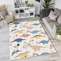 Cute Dinosaur Birthday Party Rug Pastel Pink Blue Dino Kids