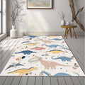 Cute Dinosaur Birthday Party Rug Pastel Pink Blue Dino Kids
