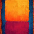 Rothko Style Color Field Rug Abstract Orange Magenta Blue Block