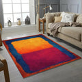 Rothko Style Color Field Rug Abstract Orange Magenta Blue Block