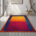 Rothko Style Color Field Rug Abstract Orange Magenta Blue Block