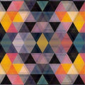 Geometric Abstract Triangle Rug Moody Dark Purple Yellow Diamond