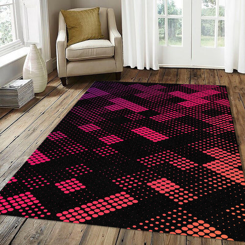 Neon Halftone Gradient Geometric Rug